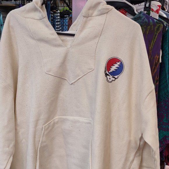 Baja Hoodie with Grateful Dead Steal Your Face on front and back - size XXL - Picture 1 of 3